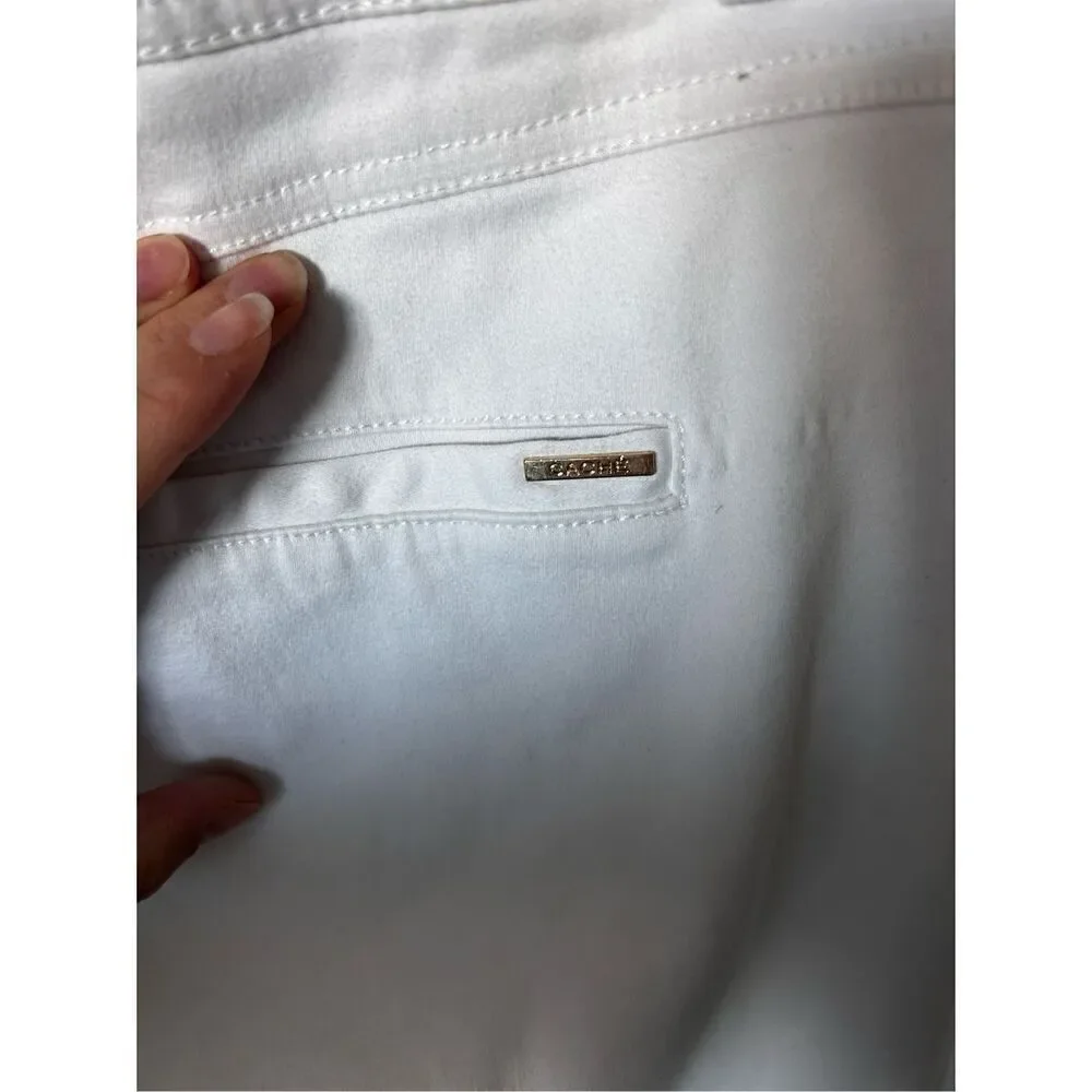 Cache white ankle pants size 8 stretchy jean dress pants